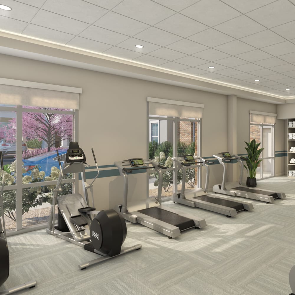The gym at Anthology of Natick in Natick, Massachusetts
